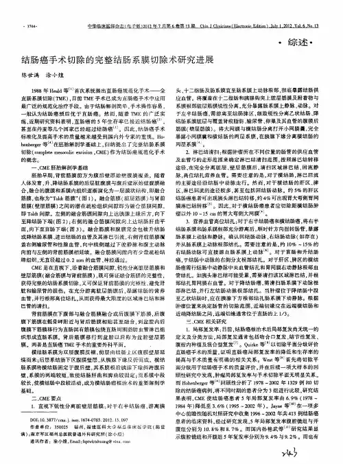 结肠癌手术切除的完整结肠系膜切除术研究进展