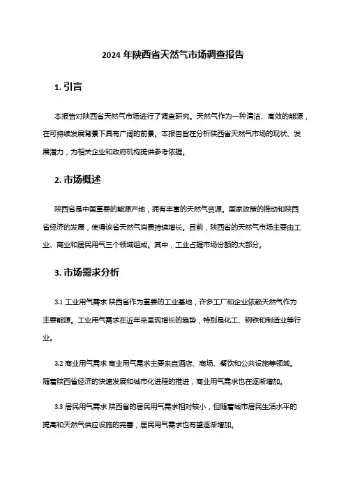 2024年陕西省天然气市场调查报告