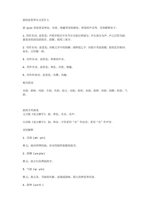 韵的意思和含义是什么