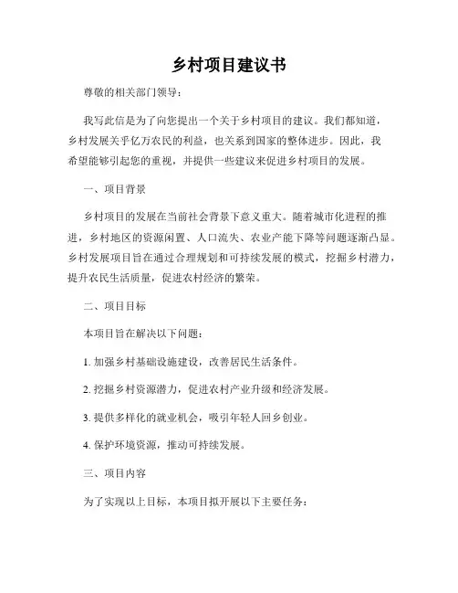 乡村项目建议书