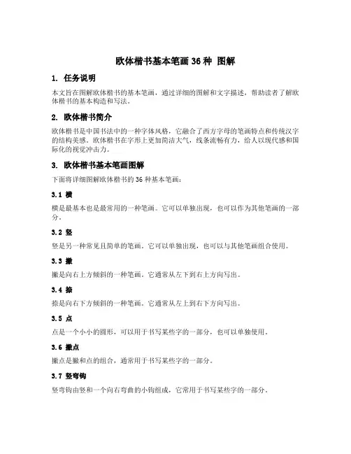 欧体楷书基本笔画36种 图解