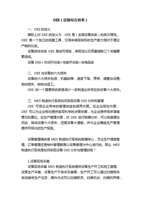 OEE（设备综合效率）