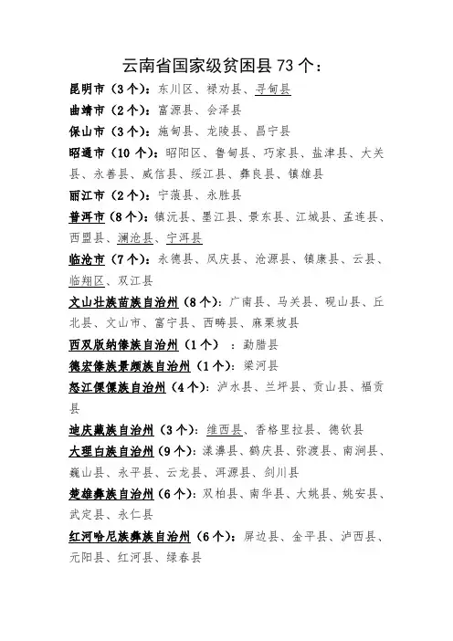 云南贫困县