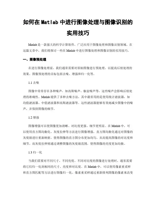 如何在Matlab中进行图像处理与图像识别的实用技巧
