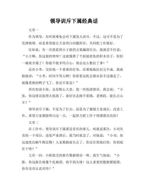 领导训斥下属经典话