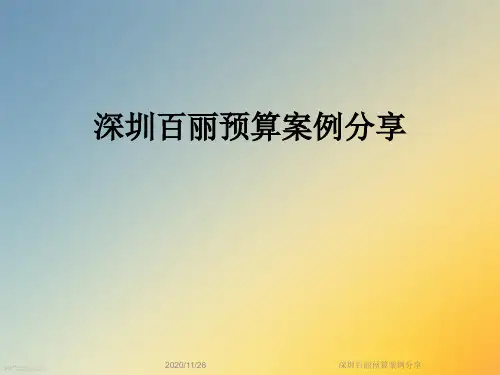 深圳百丽预算案例分享