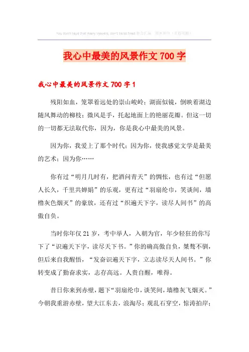 我心中最美的风景作文700字