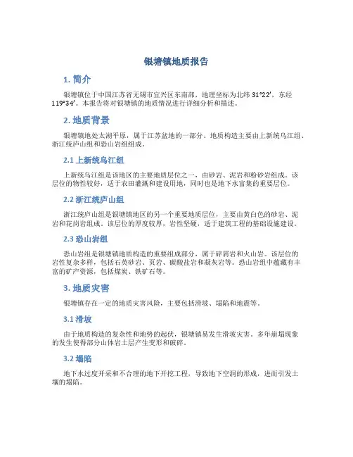 银塘镇地质报告