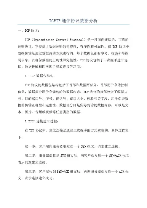TCPIP通信协议数据分析