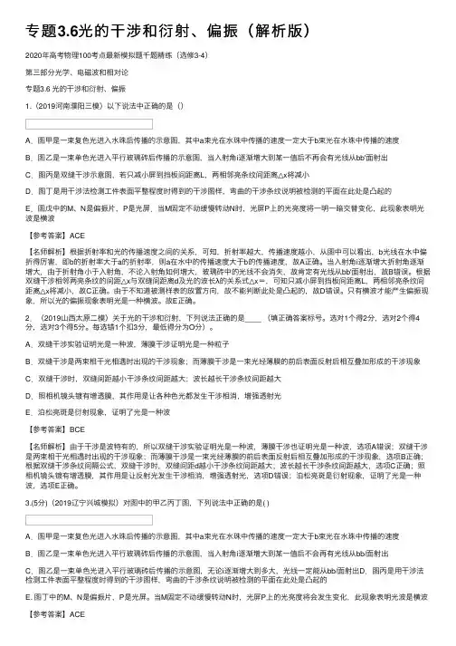 专题3.6光的干涉和衍射、偏振（解析版）
