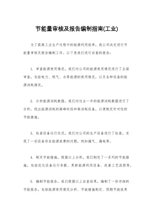 节能量审核及报告编制指南(工业)