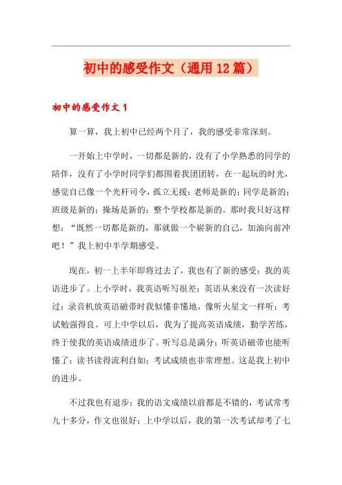 初中的感受作文(通用12篇)