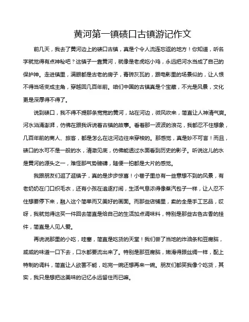 黄河第一镇碛口古镇游记作文