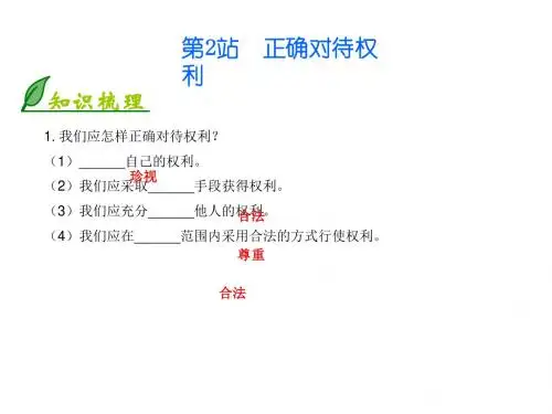 北师大版初中政治第3单元 第7课 第2站 正确对待权利