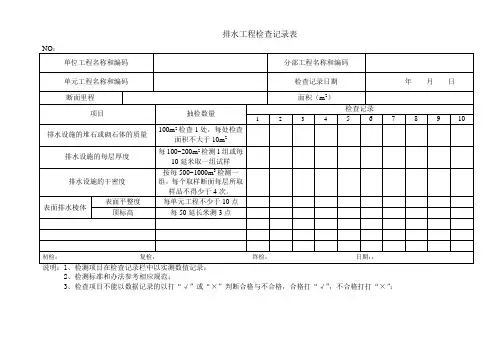 排水工程检查记录表