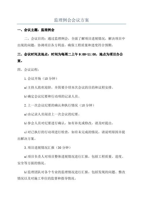 监理例会会议方案