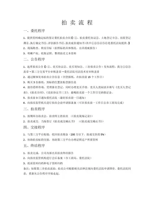 拍卖流程