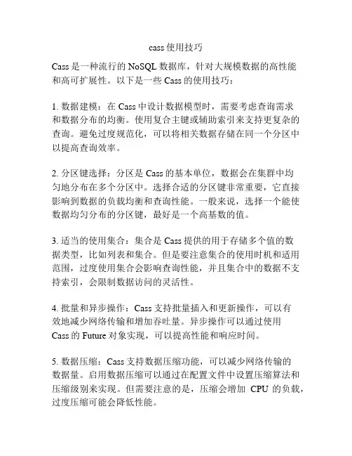 cass使用技巧