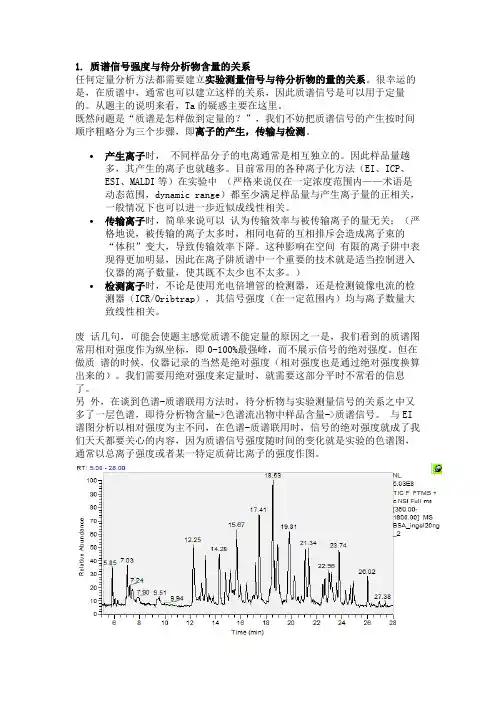 质谱是如何定量的
