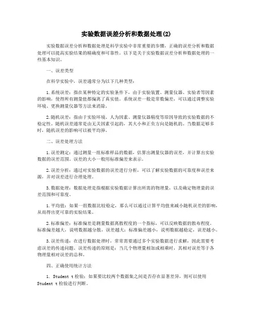 实验数据误差分析和数据处理(2)