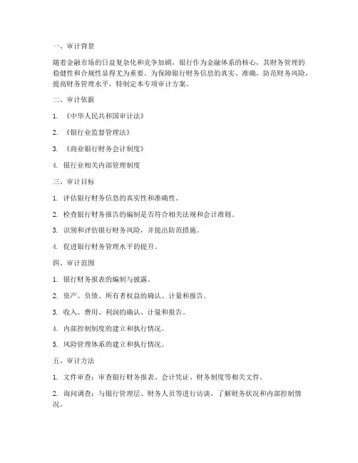 银行财务专项审计_方案