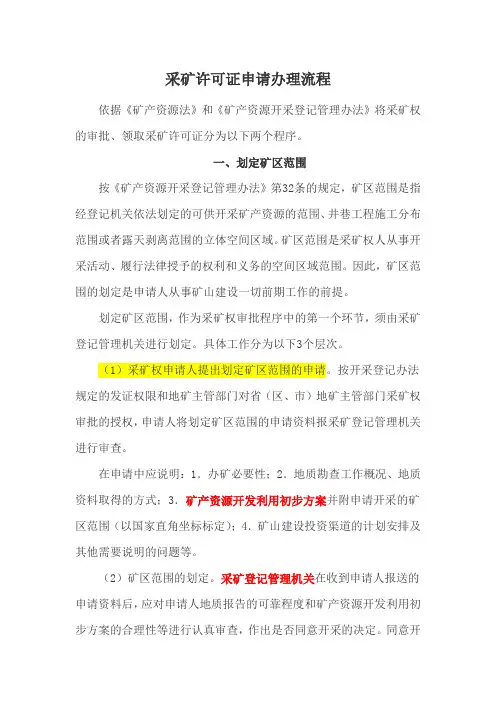 采矿许可证申请办理流程