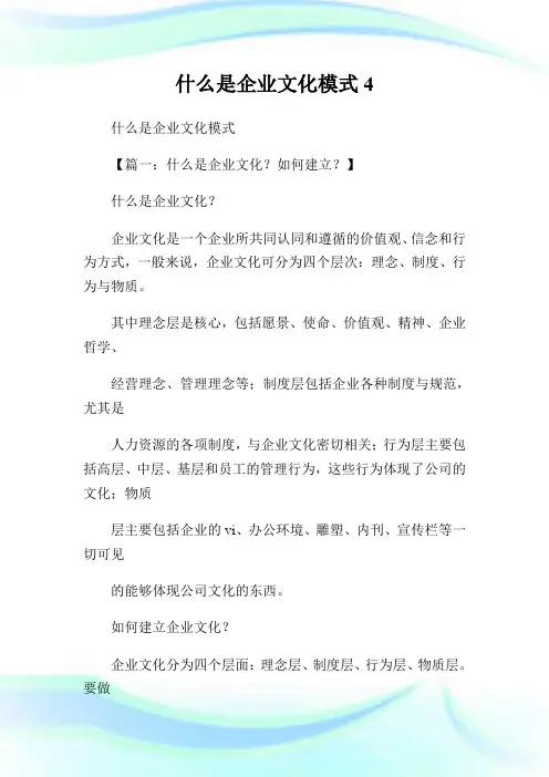 什么是企业文化模式.doc