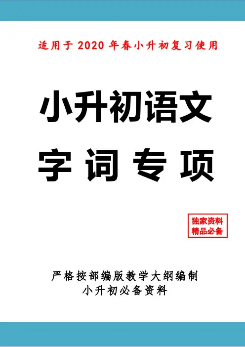 2020-2021部编版人教六年级语文毕业小升初字词专项训练卷 (20)