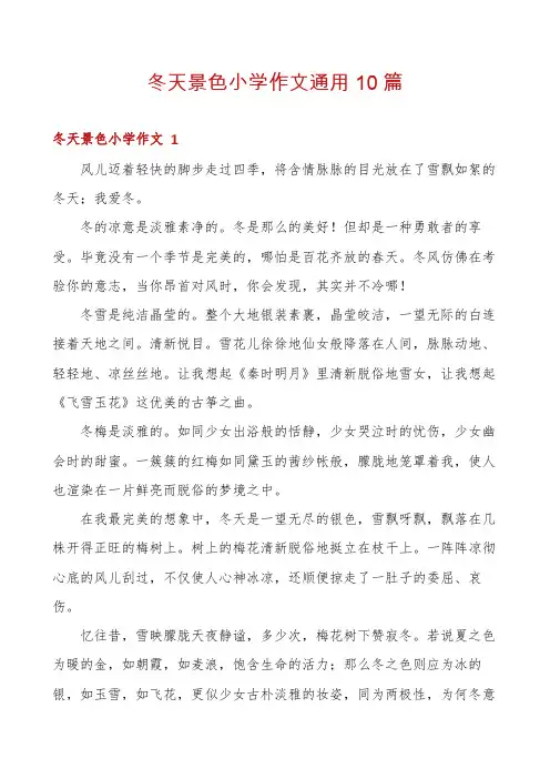 冬天景色小学作文通用10篇