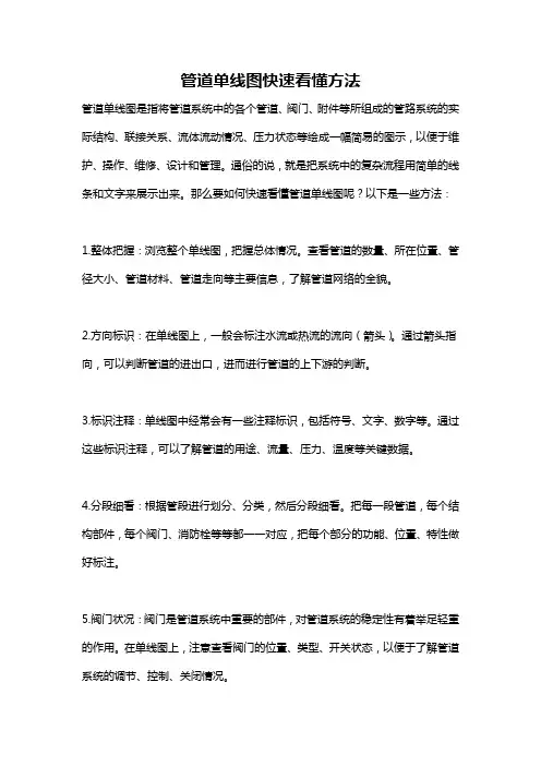 管道单线图快速看懂方法