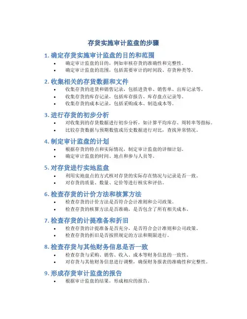 存货实施审计监盘的步骤