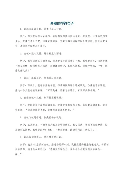 奔驰的押韵句子