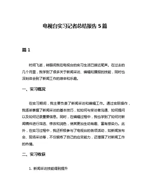 电视台实习记者总结报告5篇