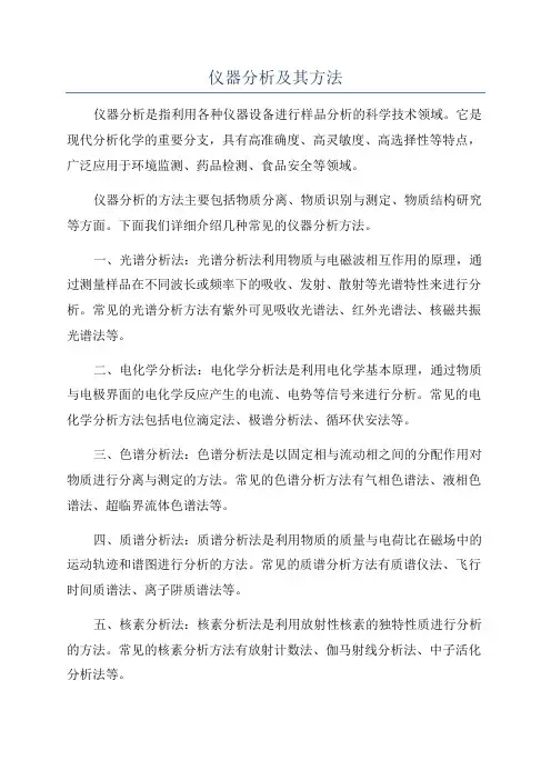 仪器分析及其方法