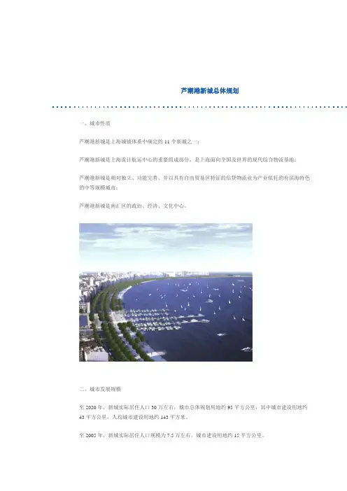 上海滴水湖(芦潮港)新城总体规划