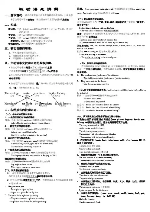 被动语态讲解+练习+答案