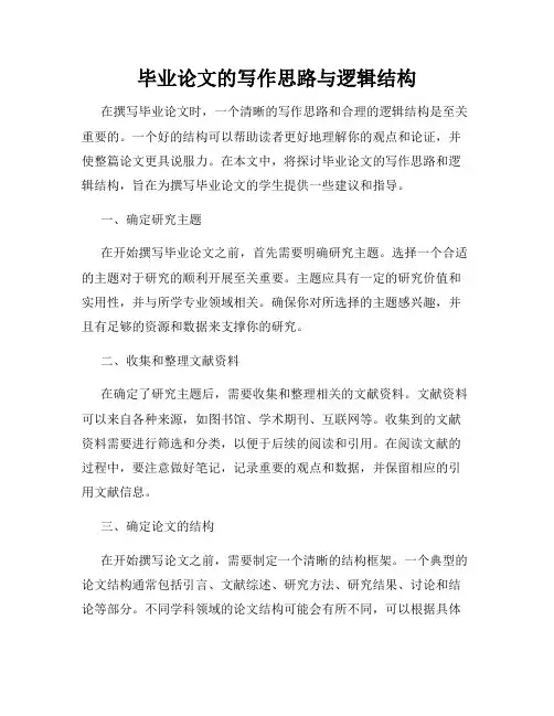 毕业论文的写作思路与逻辑结构