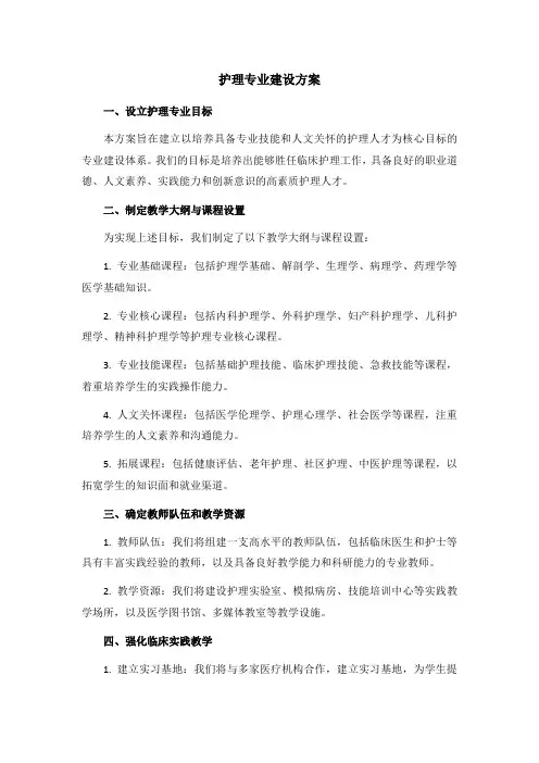 护理专业建设方案