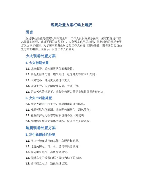 现场处置方案汇编上墙版