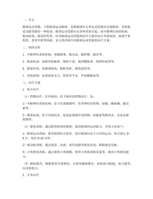 眼球运动受限_治疗方案