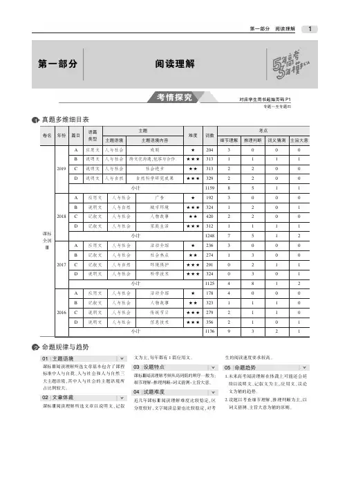2020版《5年高考3年模拟》B版(课标Ⅲ专用)精品课件 专题一  细节理解