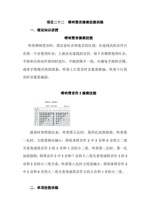 唢呐琶音演奏技能训练