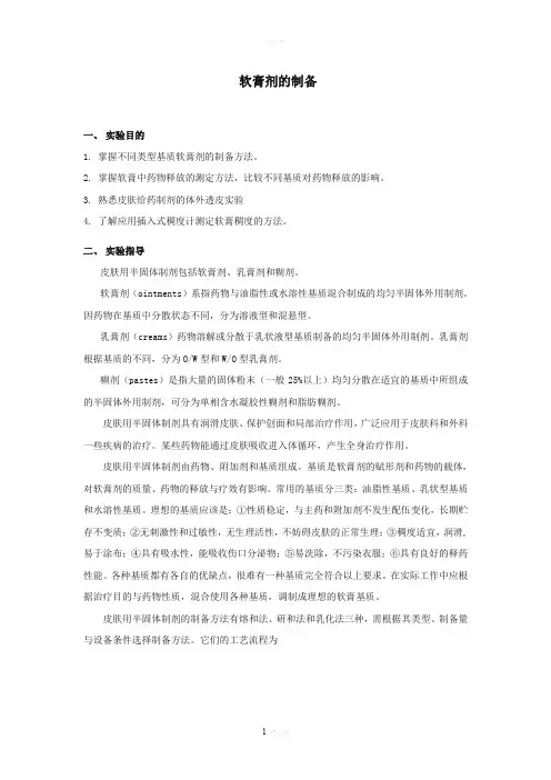 软膏剂的制备