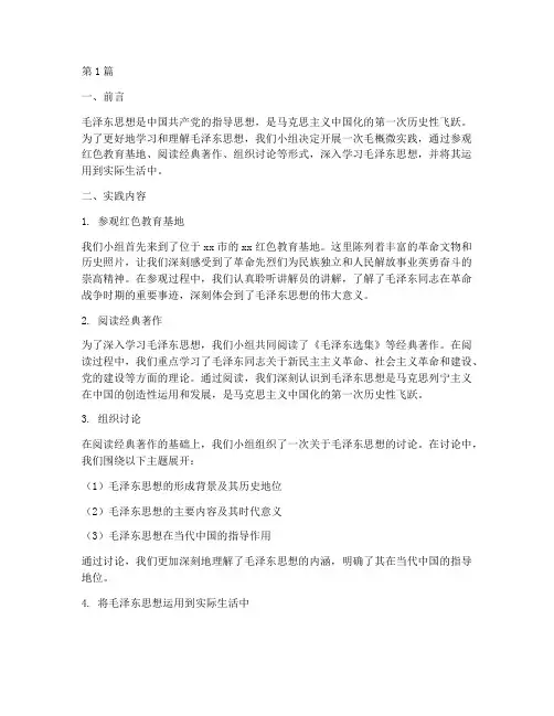 毛概微实践报告(2篇)