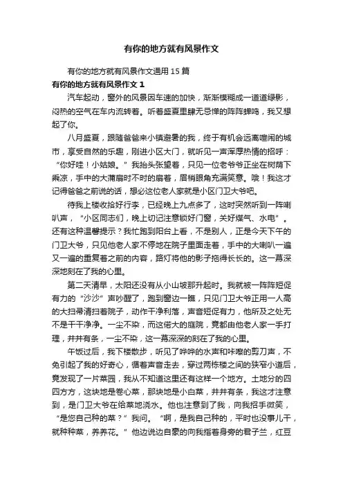 有你的地方就有风景作文通用15篇