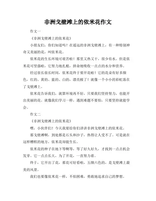 非洲戈壁滩上的依米花作文