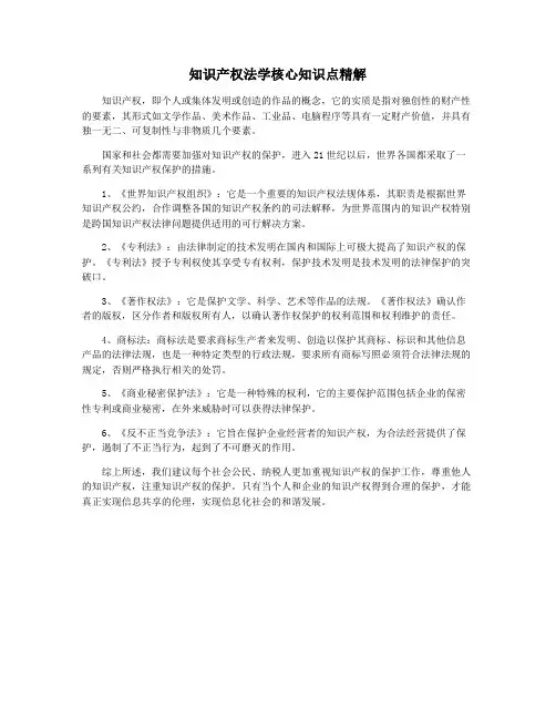知识产权法学核心知识点精解