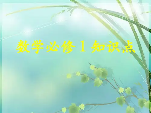 高中数学必修1复习 PPT课件 图文