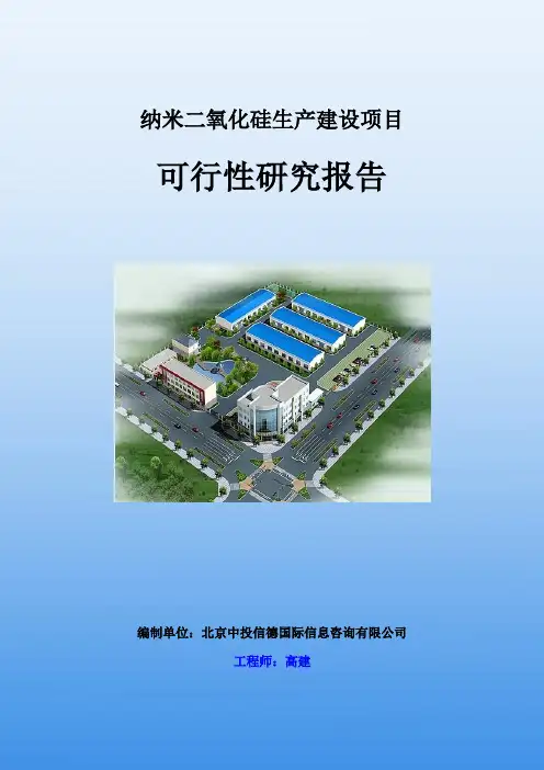 纳米二氧化硅生产建设项目可行性研究报告