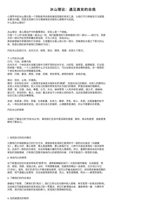 冰山理论：遇见真实的自我